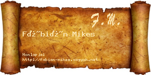 Fábián Mikes névjegykártya